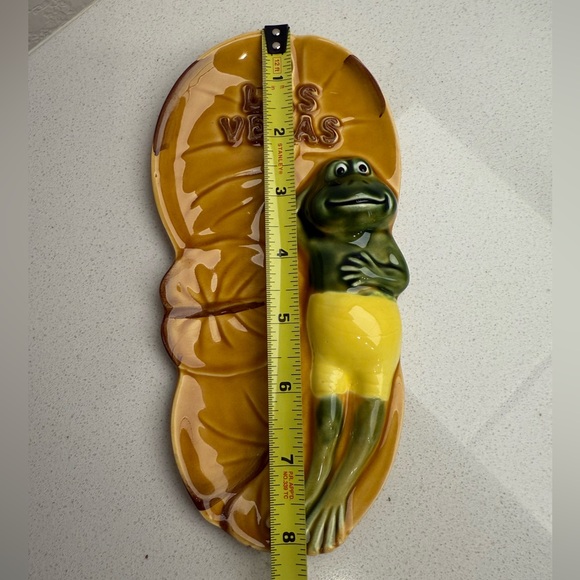 Vintage 1950s 1960s Frog Plaque Las Vegas Glazed Ceramic Made in Japan Lily Pad - Picture 14 of 14
